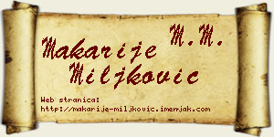Makarije Miljković vizit kartica